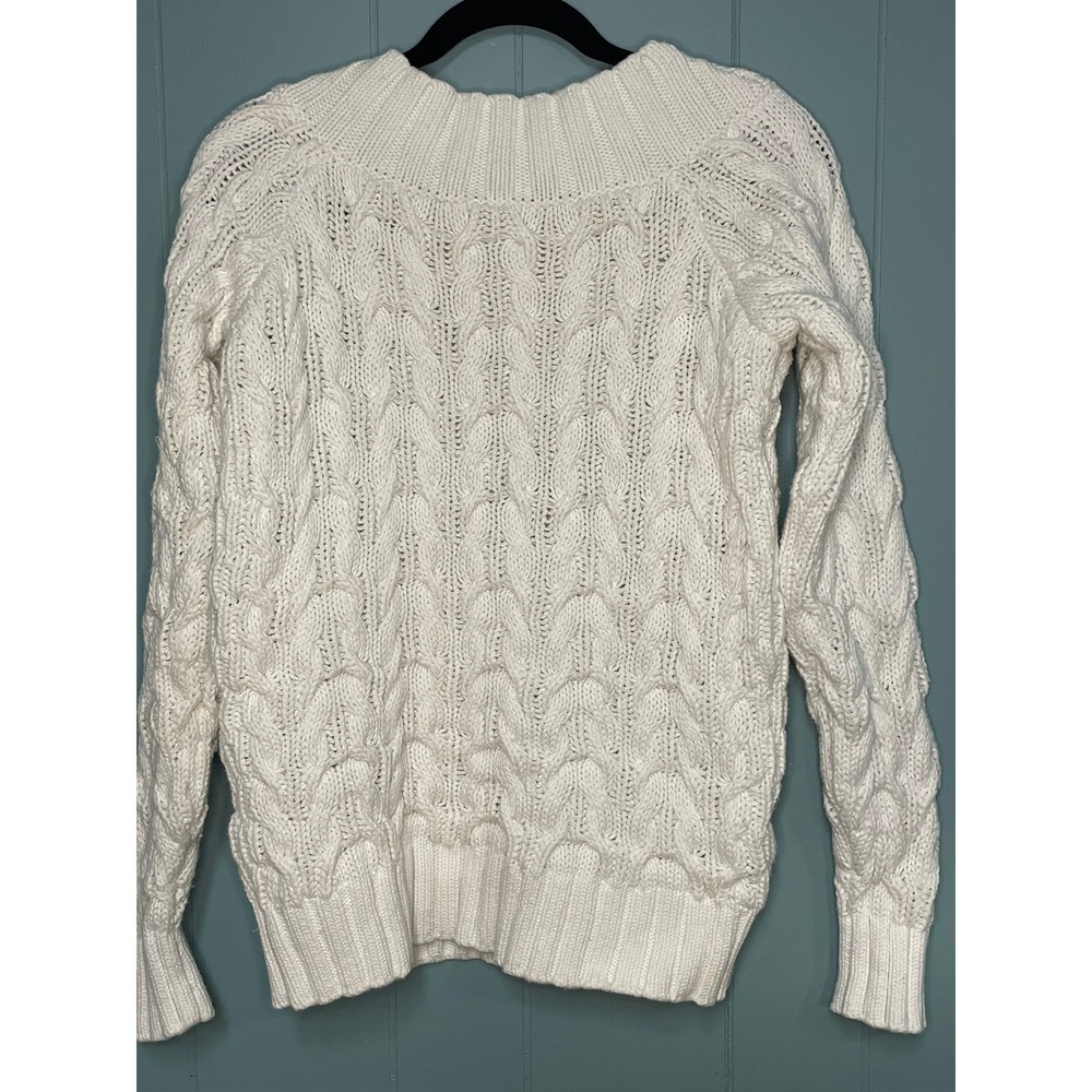 Vineyard Vines Cable Knit Cotton Sweater Women's Size M Crew Neck Long Sleeve - Picture 2 of 7